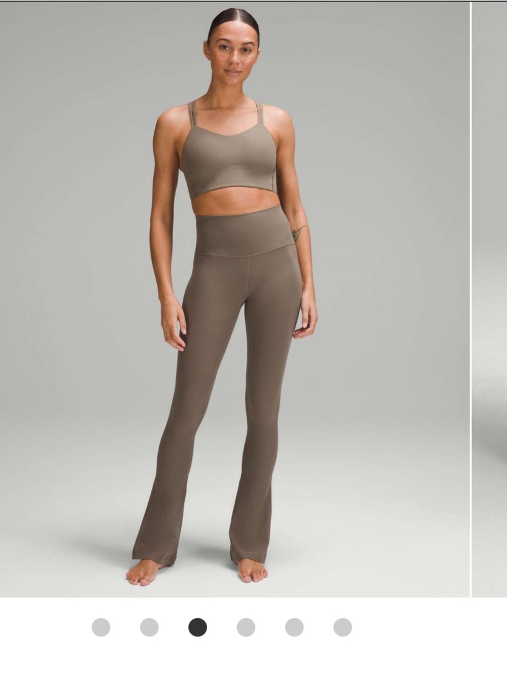 lululemon athletica Align Ribbed Mini-Flare Pant in Nomad Taupe